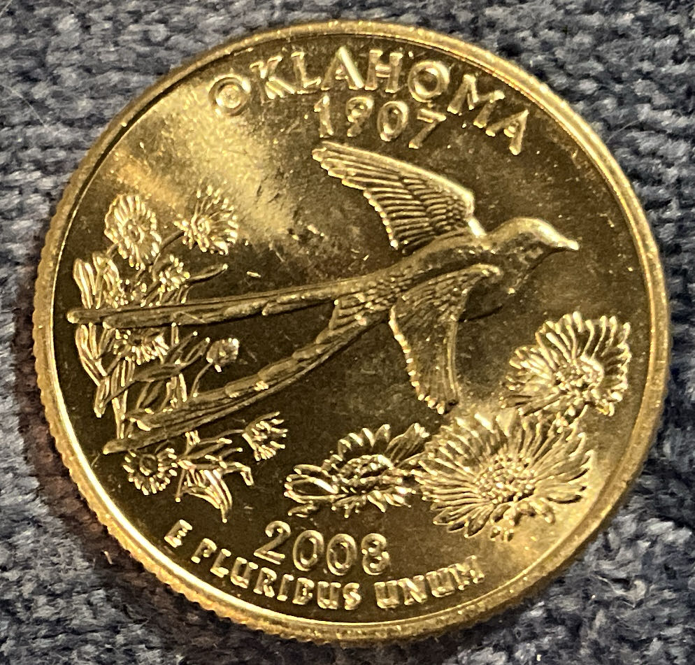 Washington Quarter 2008 D Oklahoma  coin collectible - Main Image 2