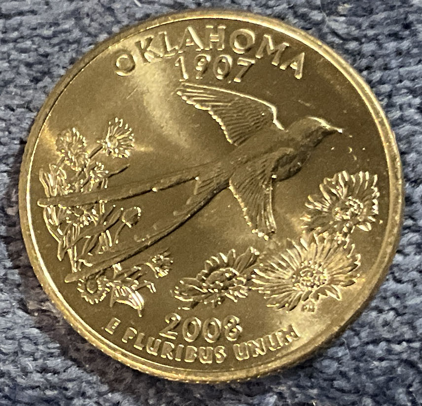 Washington Quarter 2008 D Oklahoma  coin collectible - Main Image 2