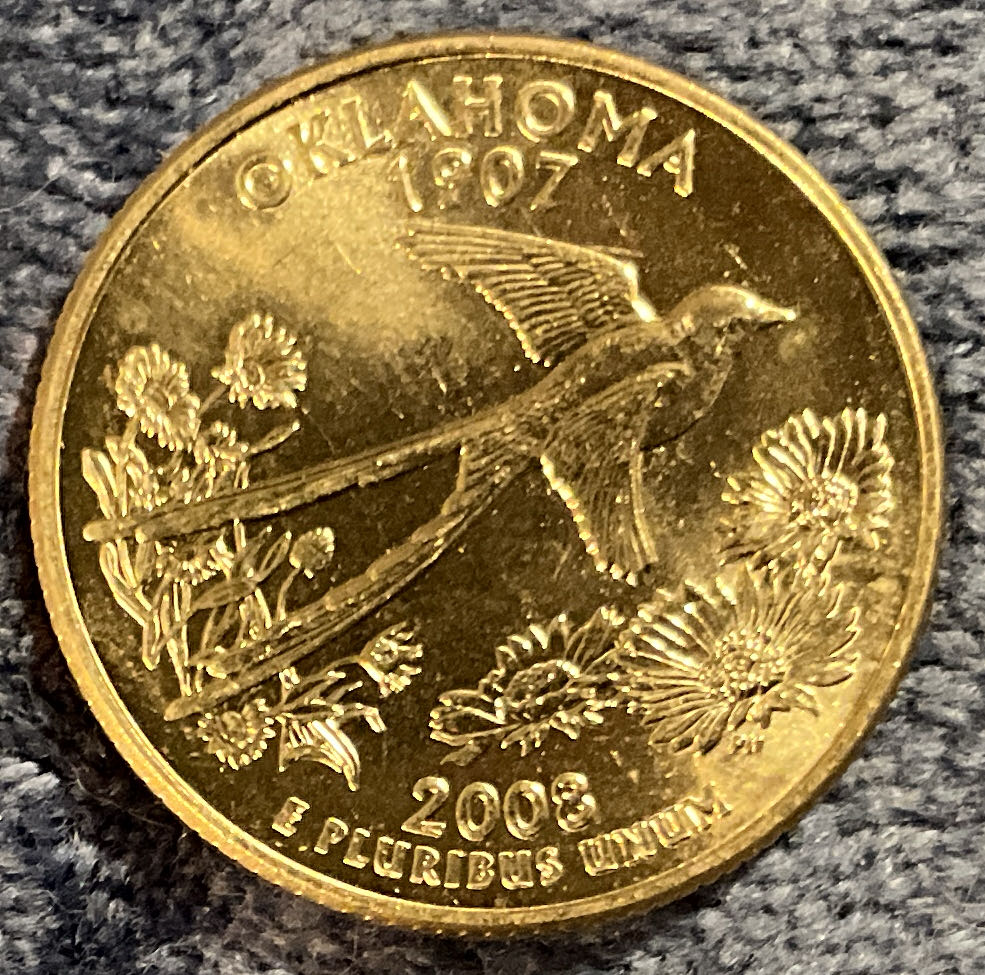 Washington Quarter 2008 D Oklahoma  coin collectible - Main Image 2