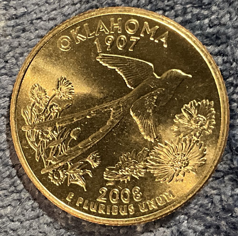 Washington Quarter 2008 D Oklahoma  coin collectible - Main Image 2