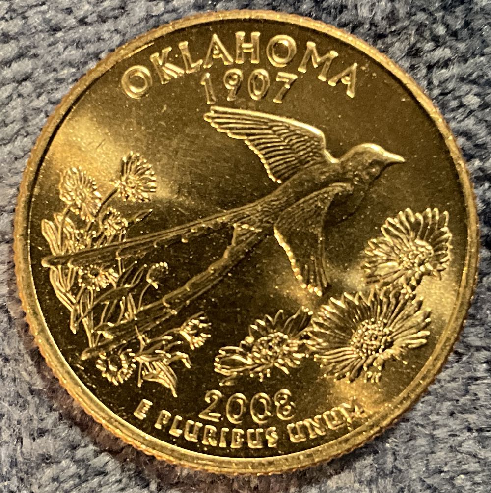 Washington Quarter 2008 D Oklahoma  coin collectible - Main Image 2