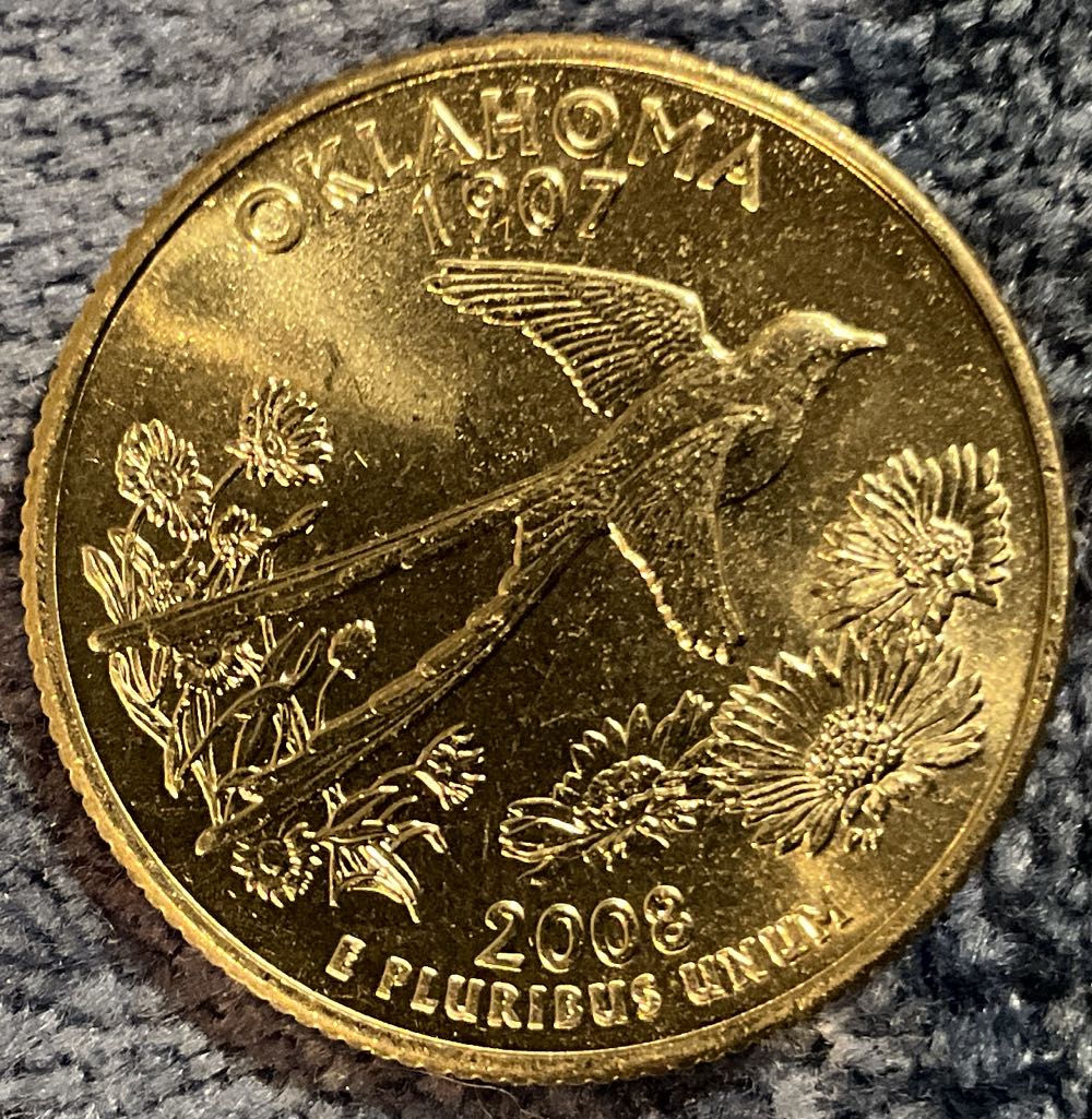 Washington Quarter 2008 D Oklahoma  coin collectible - Main Image 2