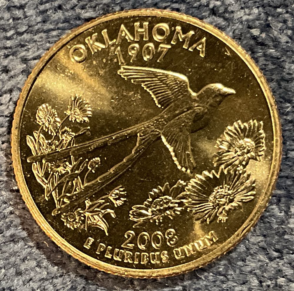 Washington Quarter 2008 D Oklahoma  coin collectible - Main Image 2