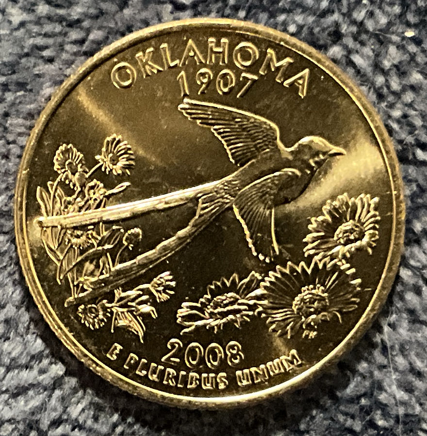Washington Quarter 2008 D Oklahoma  coin collectible - Main Image 2