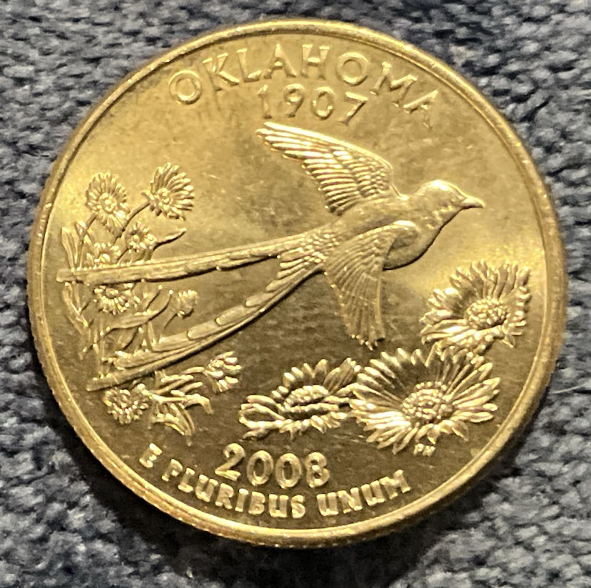 Washington Quarter 2008 D Oklahoma  coin collectible - Main Image 2