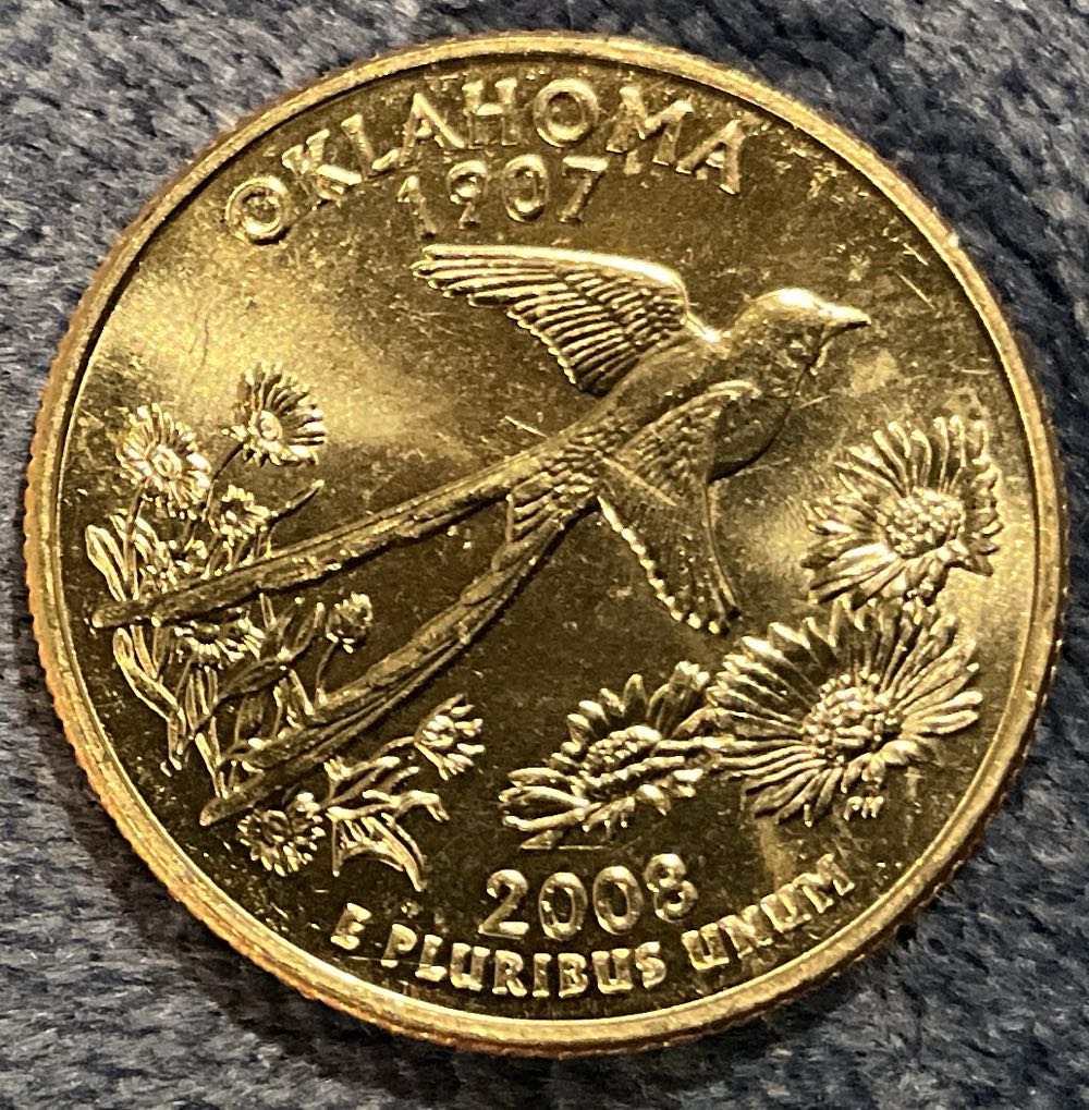 Washington Quarter 2008 D Oklahoma  coin collectible - Main Image 2