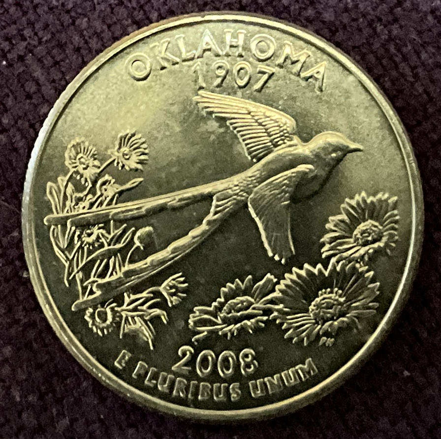 Washington Quarter 2008 D Oklahoma  coin collectible - Main Image 2