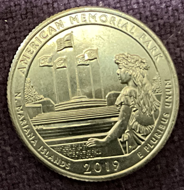 Washington Quarter 2019 D American Memorial Park  coin collectible - Main Image 2