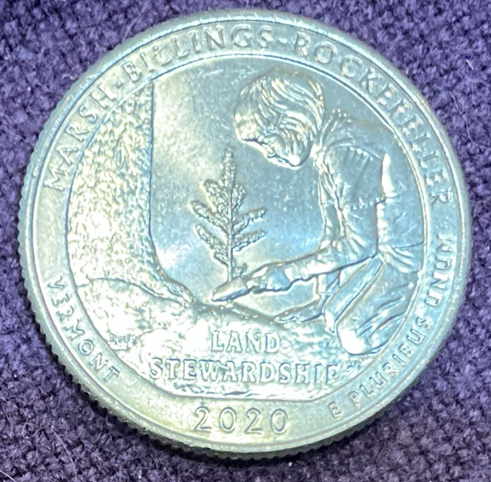 Washington Quarter 2020 D Marsh Billings Rockefeller  coin collectible - Main Image 2