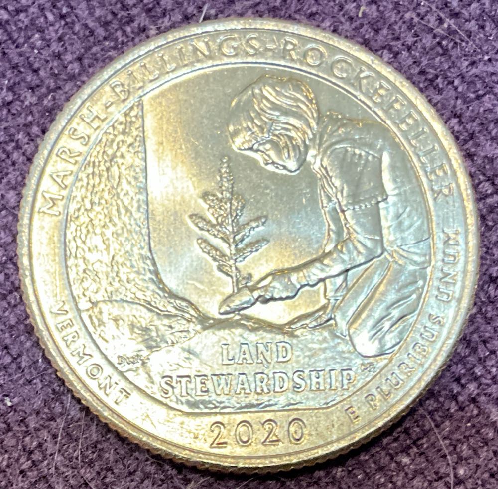 Washington Quarter 2020 D Marsh Billings Rockefeller  coin collectible - Main Image 2
