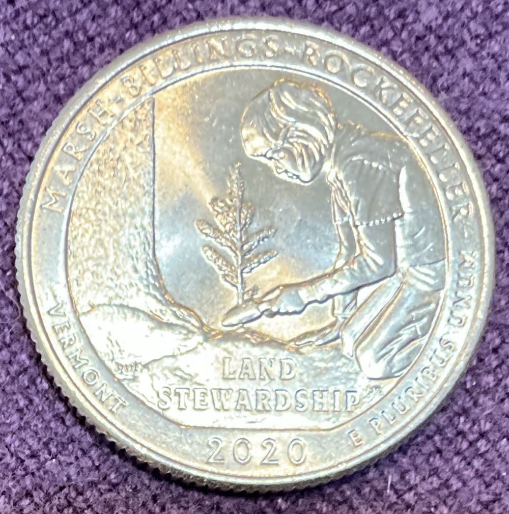 Washington Quarter 2020 D Marsh Billings Rockefeller  coin collectible - Main Image 2