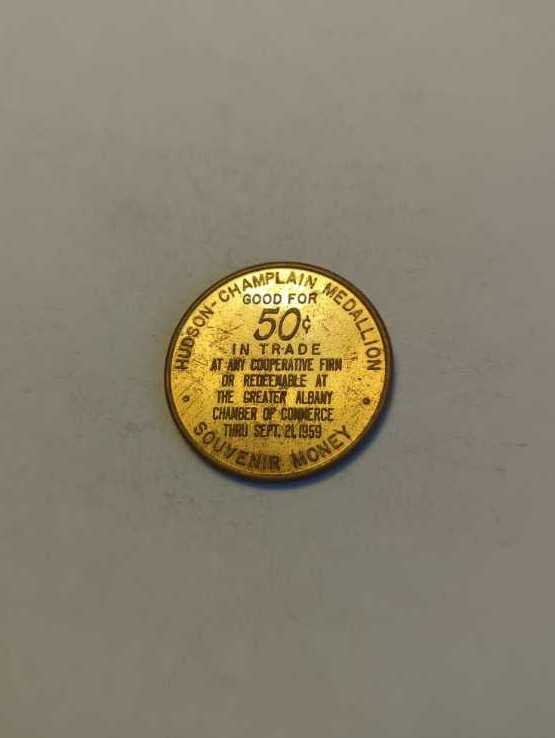 Hudson-Champlain Celebration Medallion 1959 #86  coin collectible - Main Image 2
