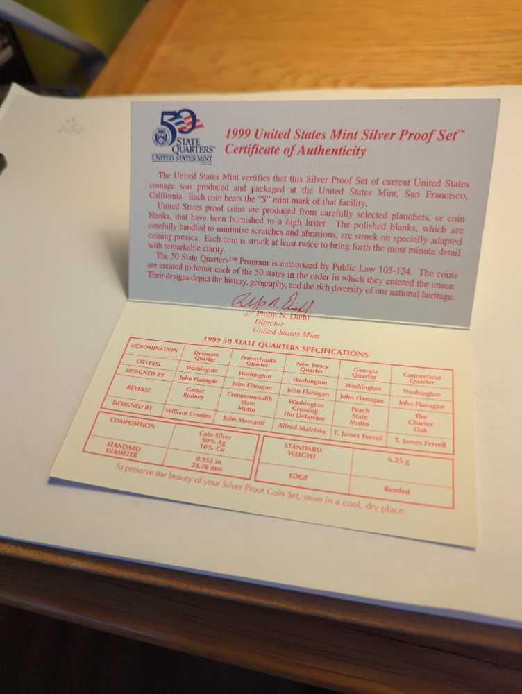 United States Mint Silver Proof Set 1999 S  coin collectible - Main Image 3