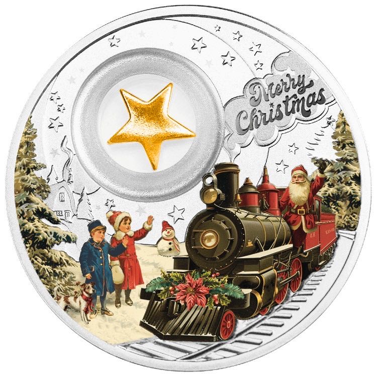 MERRY CHRISTMAS 2024 $2 PURE SILVER PROOF COIN – NIUE – MINT OF POLAND  coin collectible - Main Image 1