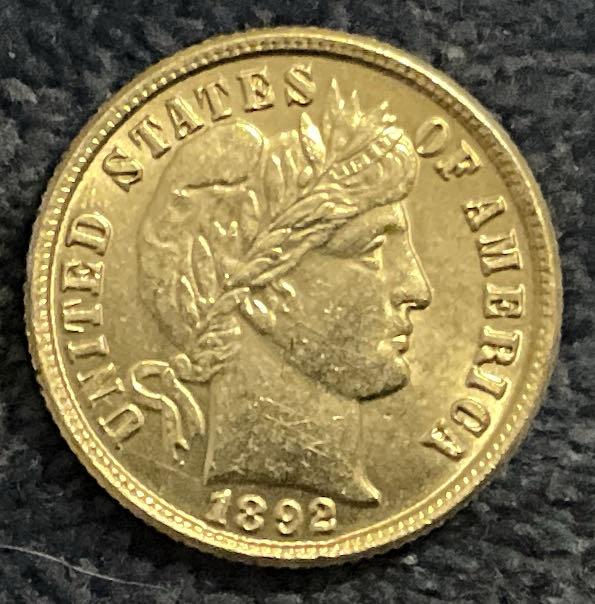 Dime 1892 Barber  coin collectible - Main Image 3