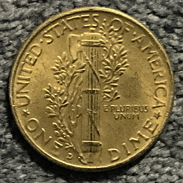 Dime 1916 D Mercury  coin collectible - Main Image 2