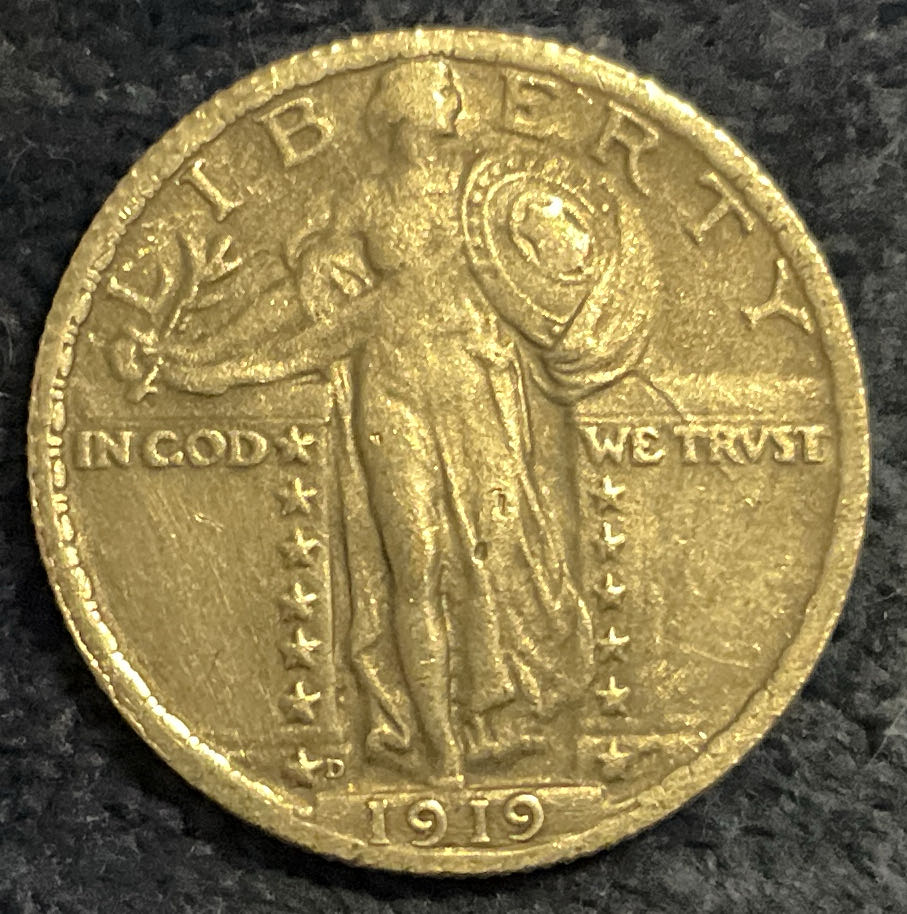 Quarter Standing Liberty 1919 D 1  coin collectible - Main Image 3