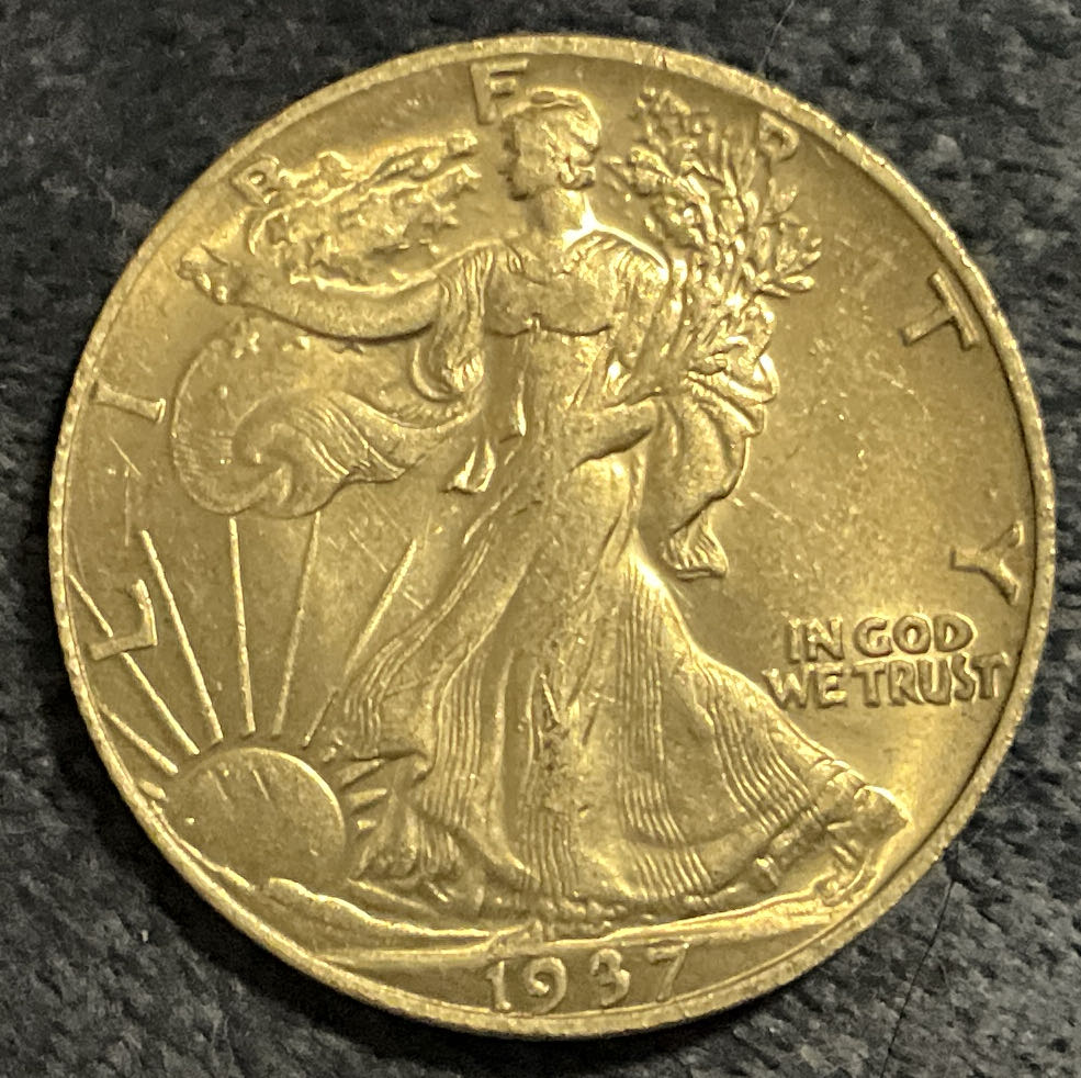 1937 D Walking Liberty Half Dollar  coin collectible - Main Image 3