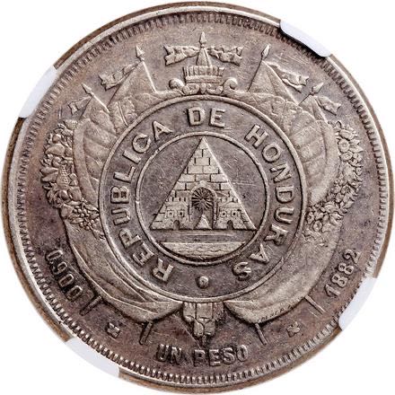 Honduras peso 1882  coin collectible - Main Image 2