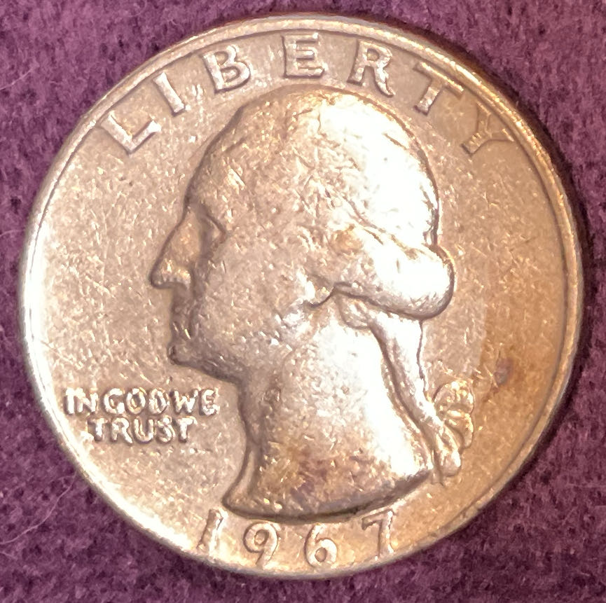 Quarter Washington 1967 10  coin collectible - Main Image 3