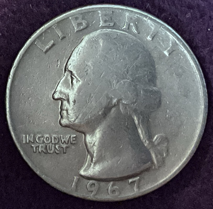 Quarter Washington 1967 14  coin collectible - Main Image 3