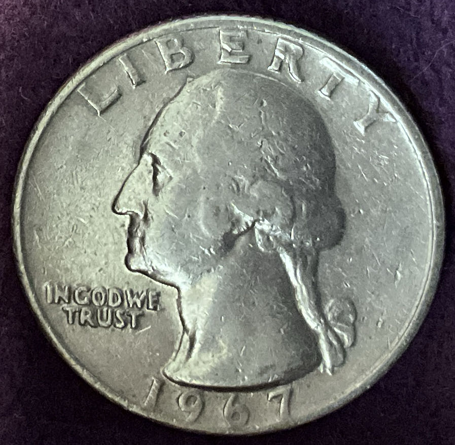 Quarter Washington 1967 15  coin collectible - Main Image 3