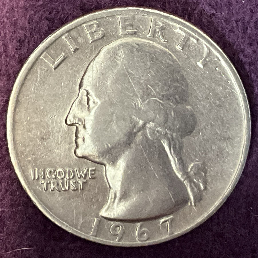 Quarter Washington 1967 21  coin collectible - Main Image 3