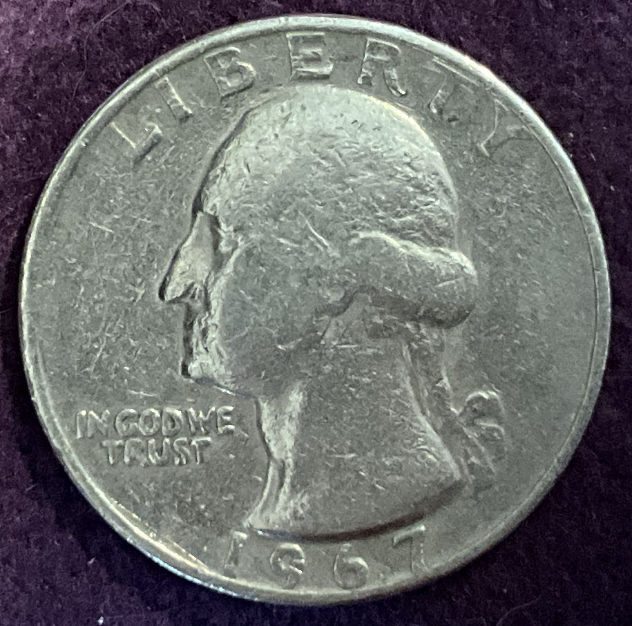 Quarter Washington 1967 24  coin collectible - Main Image 3