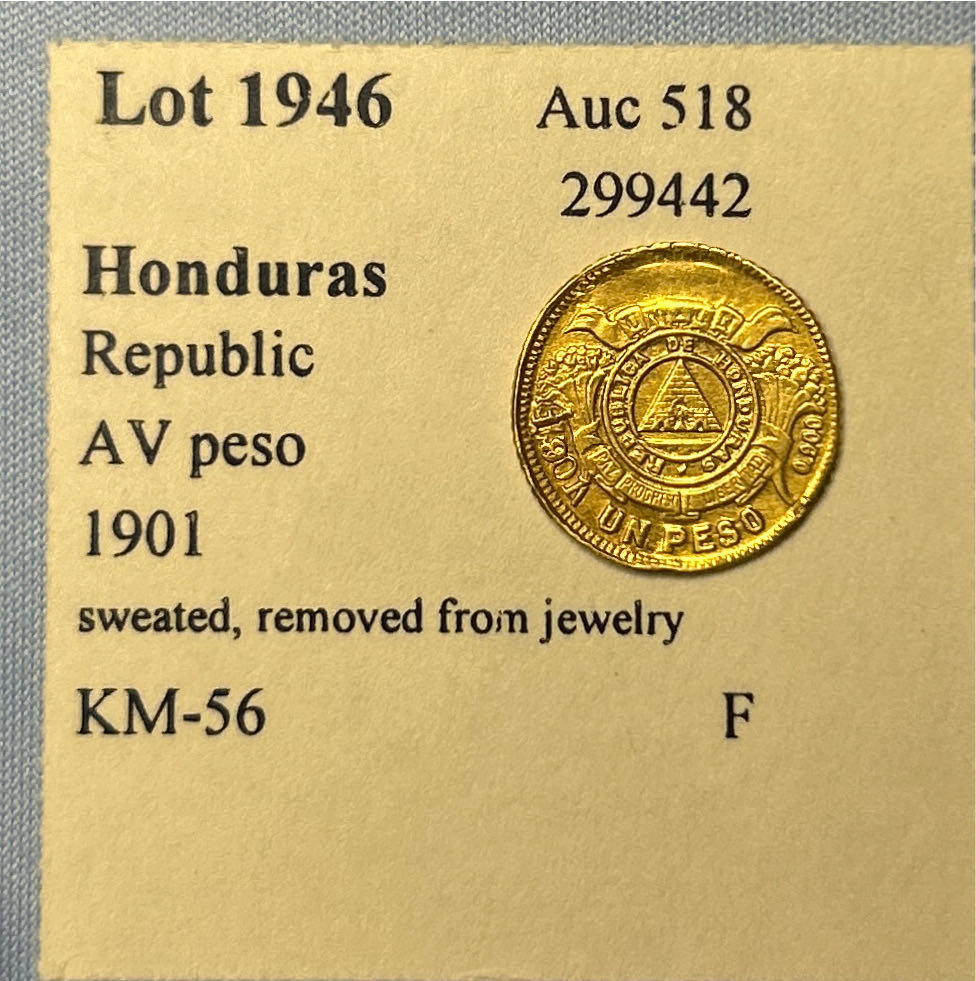 Honduras peso 1901  coin collectible - Main Image 2