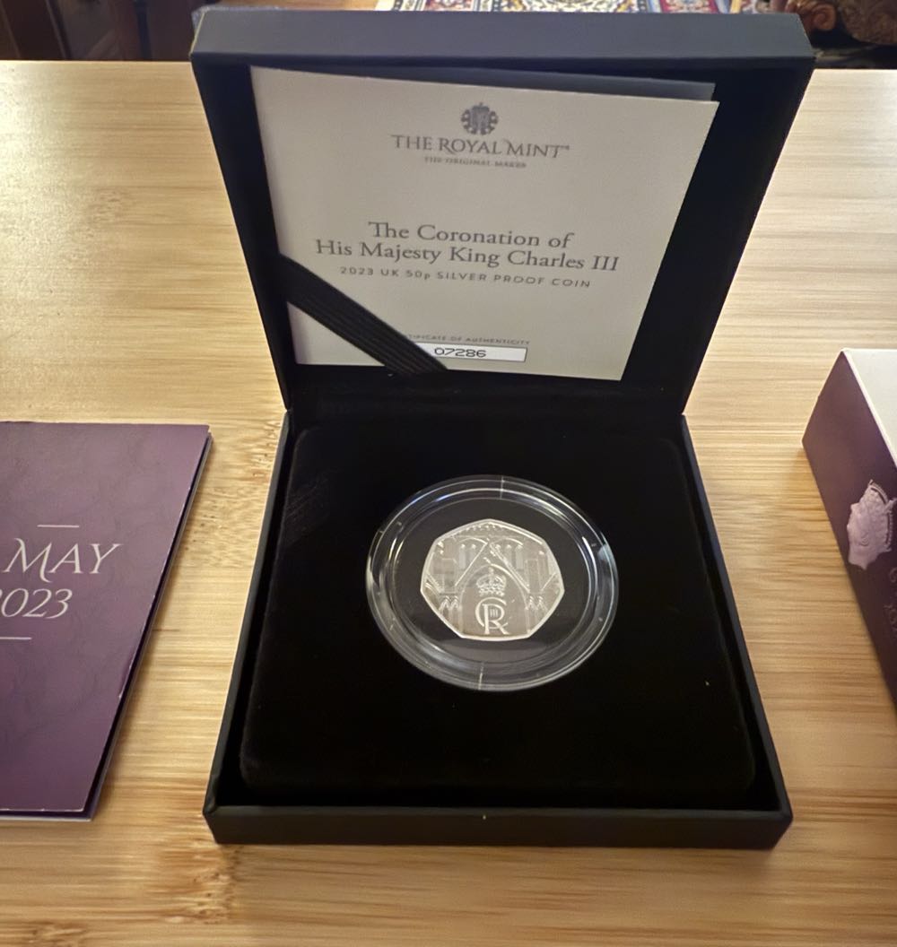 King Charles III UK 50p Silver Proof  coin collectible [Barcode 5026177618591] - Main Image 2