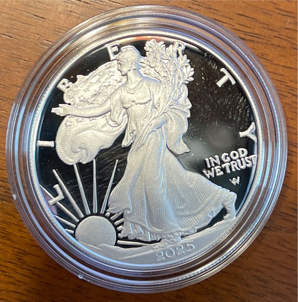 2025 W US Mint American Eagle One Ounce Silver Proof  coin collectible [Barcode 704786670159] - Main Image 2