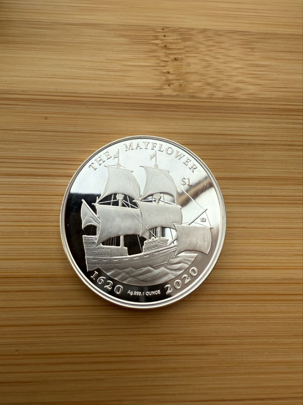 BVI Silver Mayflower 400th Anniversary  coin collectible - Main Image 2