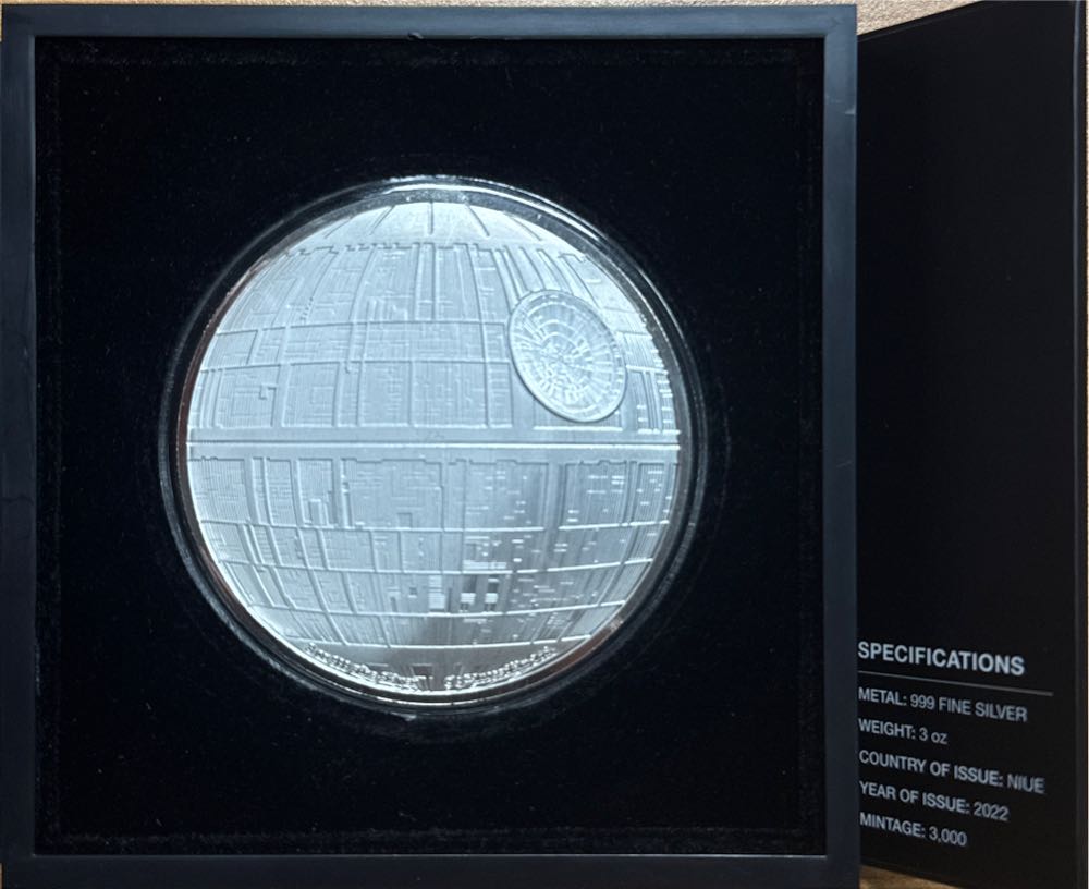 2022 Niue Star Wars Death Star 3oz Silver Proof Coin   coin collectible - Main Image 2