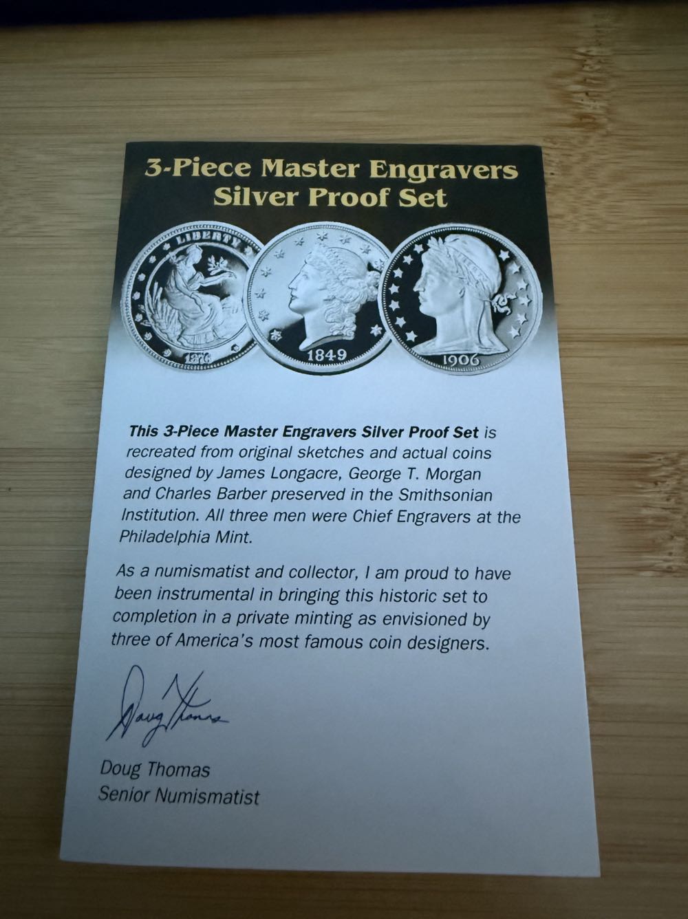 3 Piece Master Engravers Silver Proof Set  coin collectible - Main Image 2
