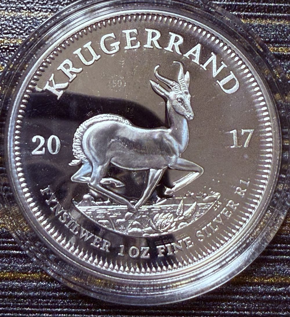 Krugerrand 2017 South Africa 1 oz Fine-Silver Krugerrand Premium Uncirculated One Of a Million  coin collectible - Main Image 3