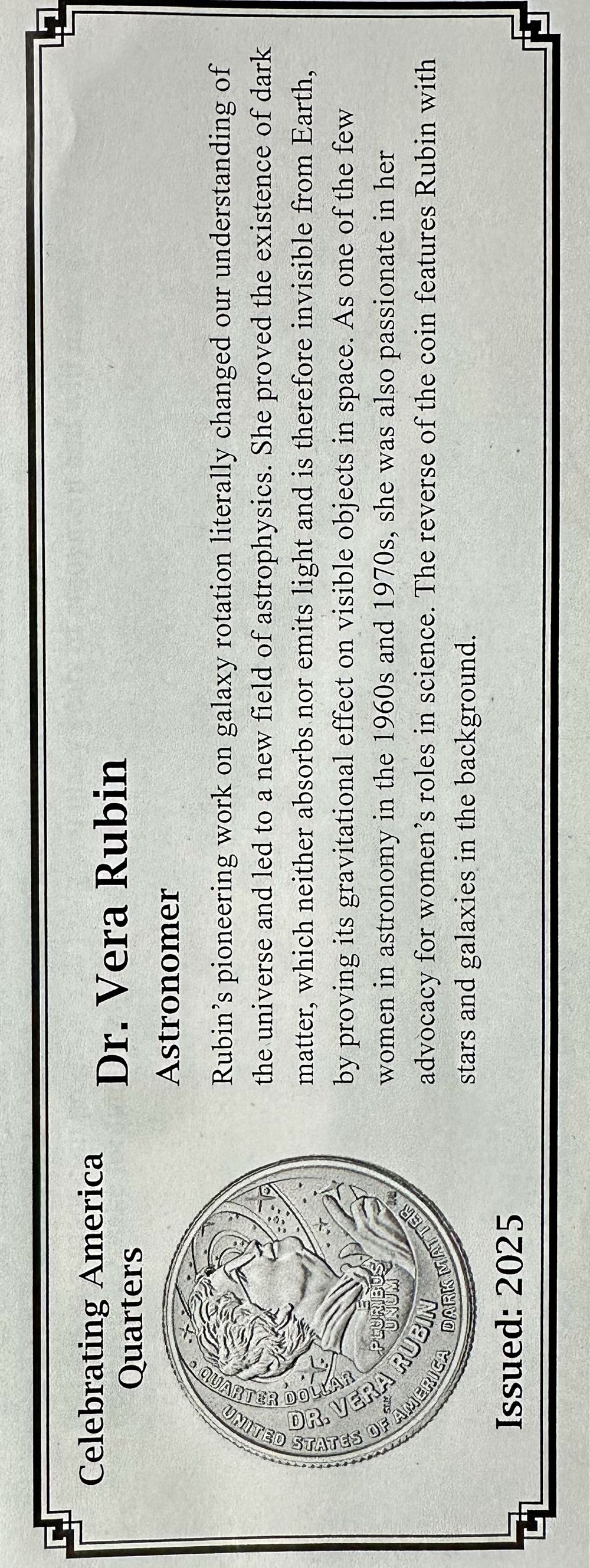 2025 D Dr Vera Rubin  coin collectible - Main Image 4
