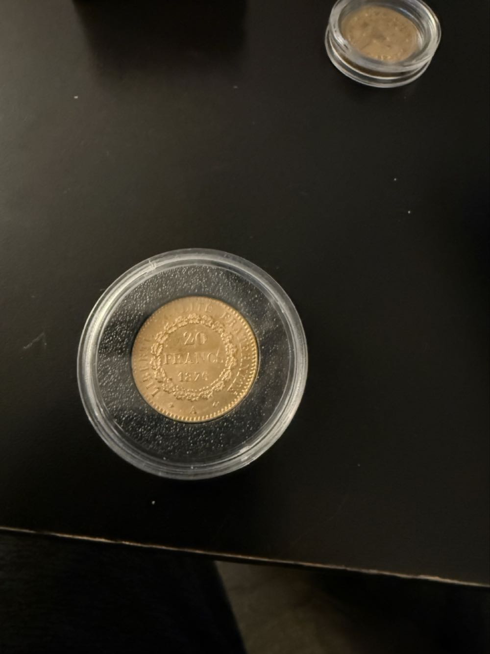 French Francs Angel 3rd Republic Gold Coin 1876  coin collectible - Main Image 2