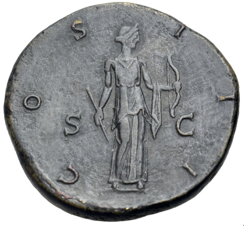 Hadrian (117-138). Æ Sestertius, Rom, AD 124-125  coin collectible - Main Image 2