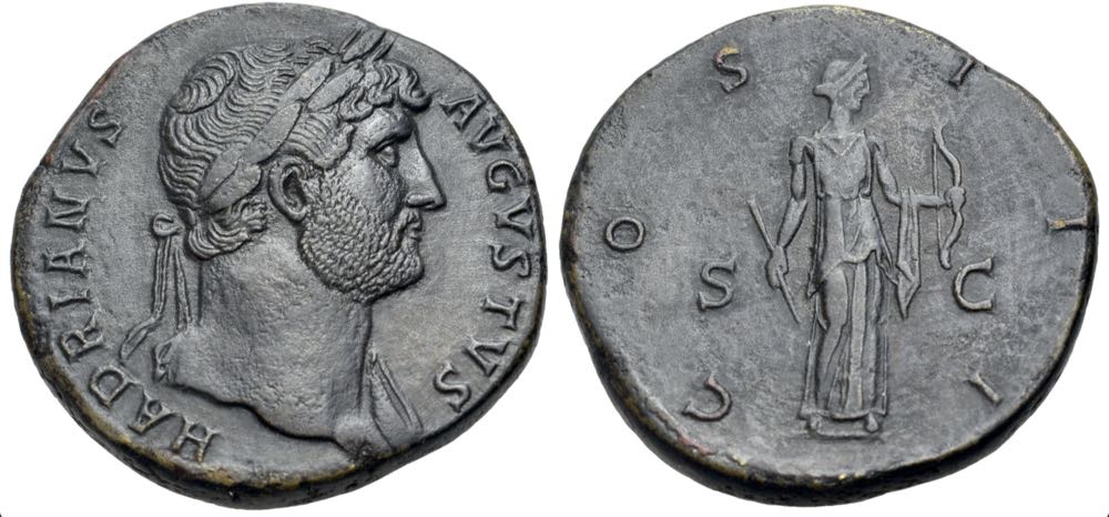 Hadrian (117-138). Æ Sestertius, Rom, AD 124-125  coin collectible - Main Image 3