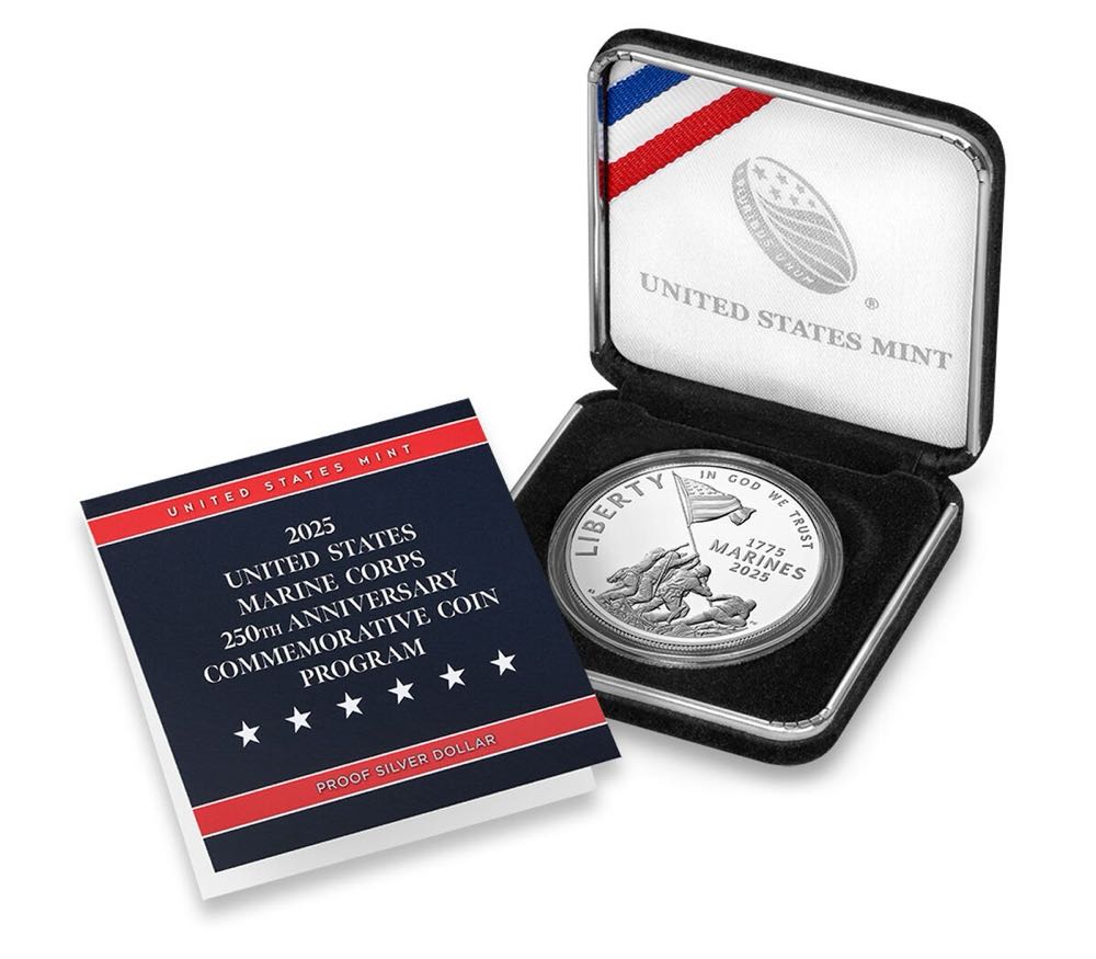 U.S. Marine Corps 250th Anniversary 2025 Proof Silver Dollar - P  coin collectible - Main Image 4