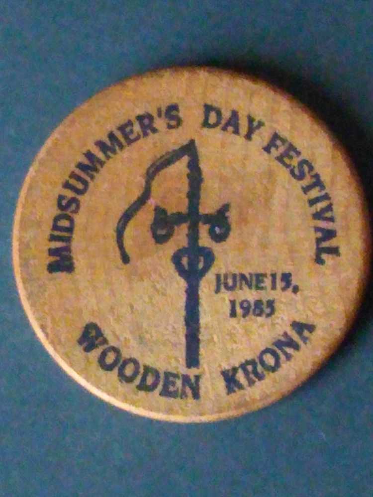 Wooden Nickel Little Sweden U.S.A.  coin collectible - Main Image 2