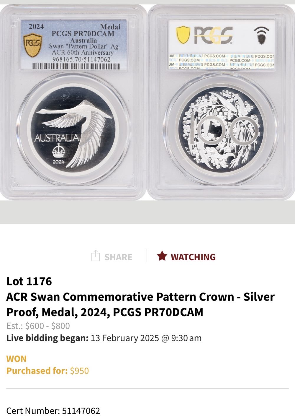 2024 Swan Pattern - PR70DCAM  coin collectible - Main Image 3