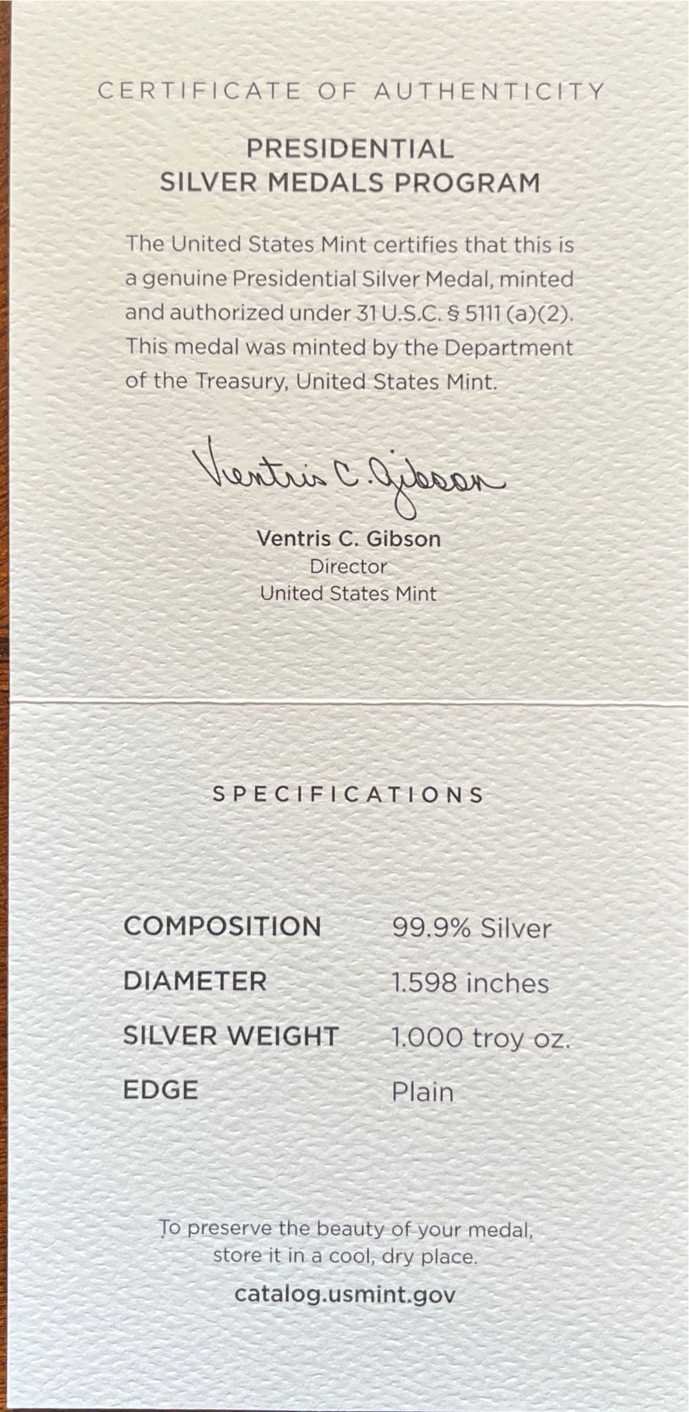 Presidential Silver Medal Harrison  coin collectible [Barcode 704786451345] - Main Image 4