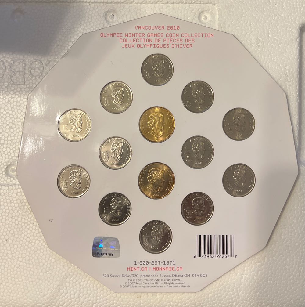 Vancouver Olympic Winter Games 14 Collection Ottawa Mint Commemorative Set 2 12 De Olympics Canada And Loonies  coin collectible [Barcode 623932262577] - Main Image 3
