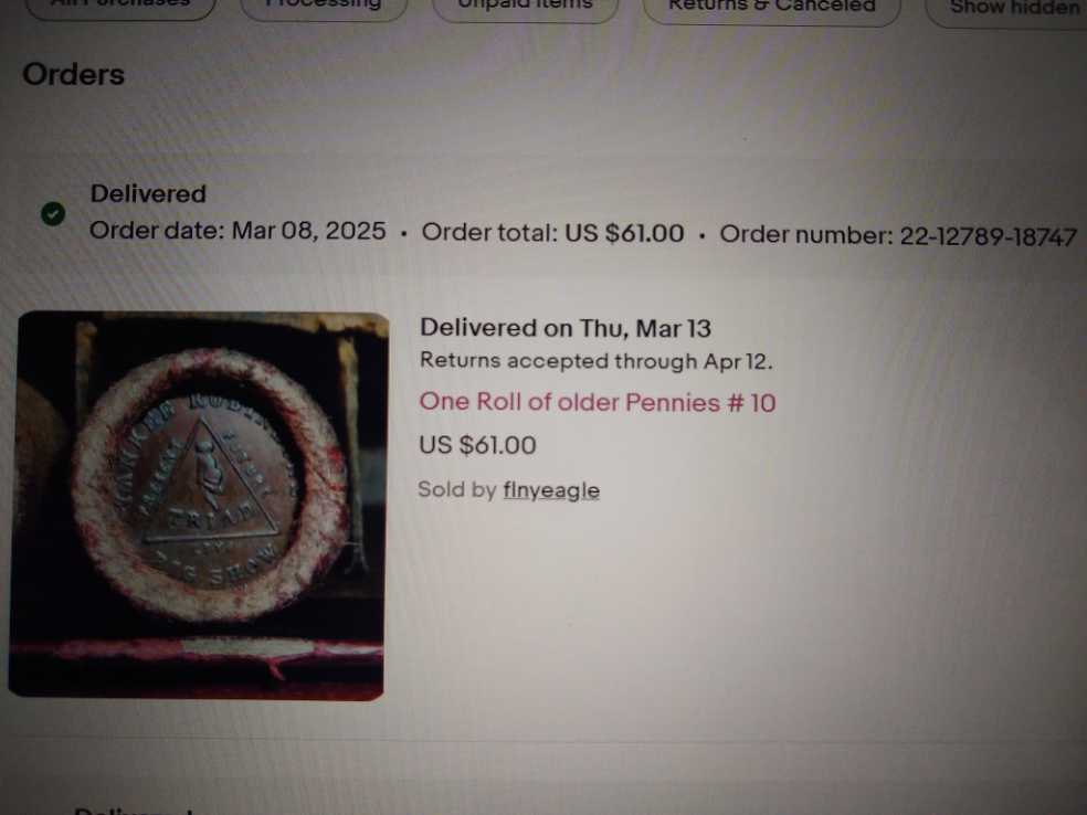 Penny Roll Civil War Token #10  coin collectible - Main Image 4