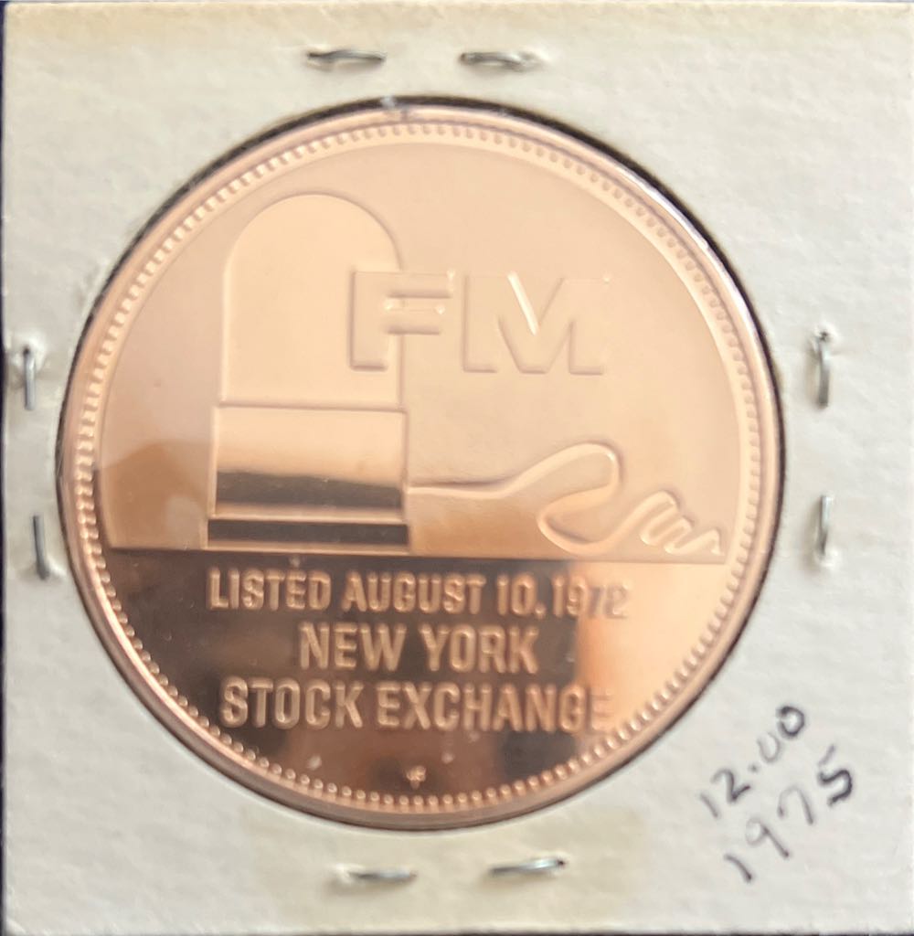 Franklin Mint 1972 Listing FM on the NY Stock Exchange Bronze Medal In Card  coin collectible - Main Image 2
