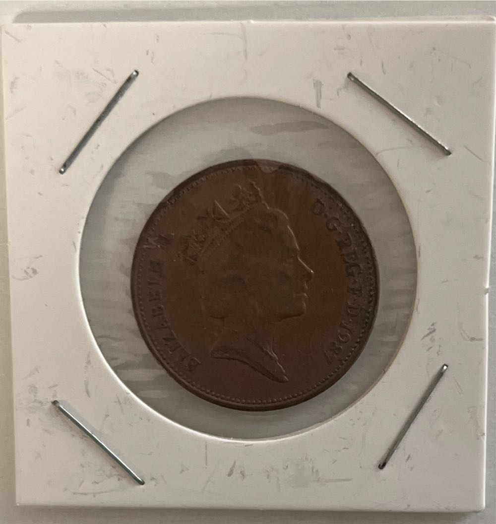 1987 UK One Penny Coin Queen Elizabeth II Great Britain England  coin collectible - Main Image 2