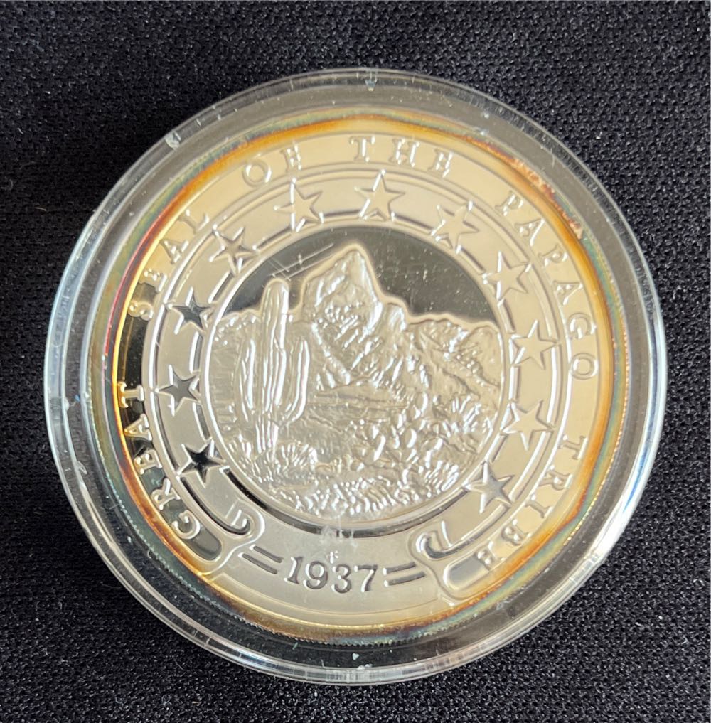 SOVEREIGN NATION OF THE PAPAGO TRIBE Proof 1972 Toning  coin collectible - Main Image 2