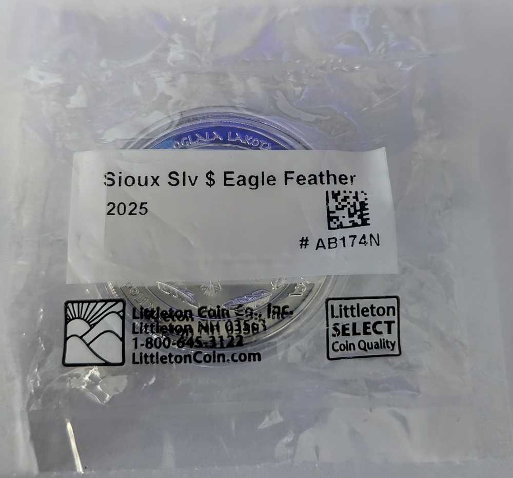 Silver Dollar 2025 Sioux Eagle Feather  coin collectible - Main Image 4
