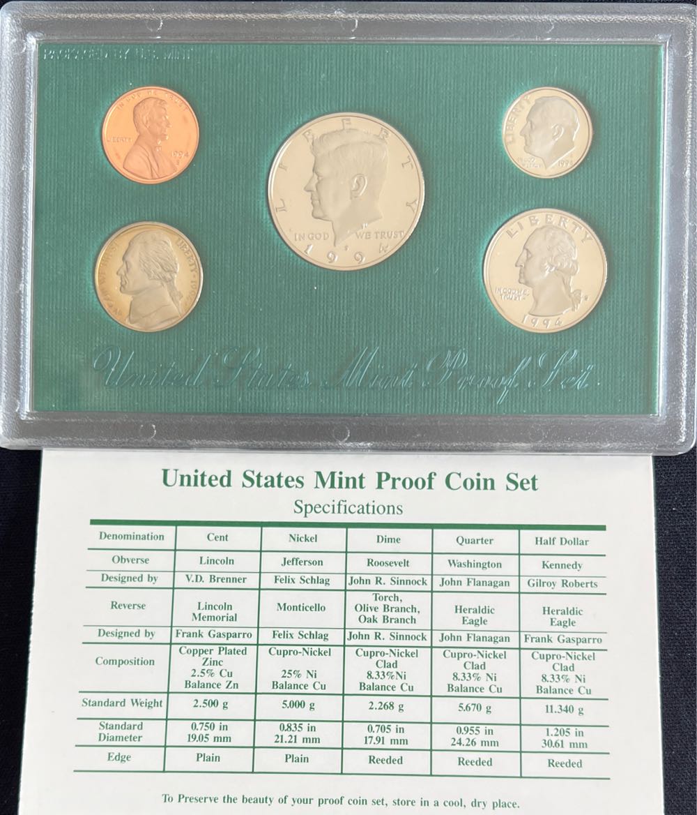 1994 United States Mint Proof Set  coin collectible - Main Image 3
